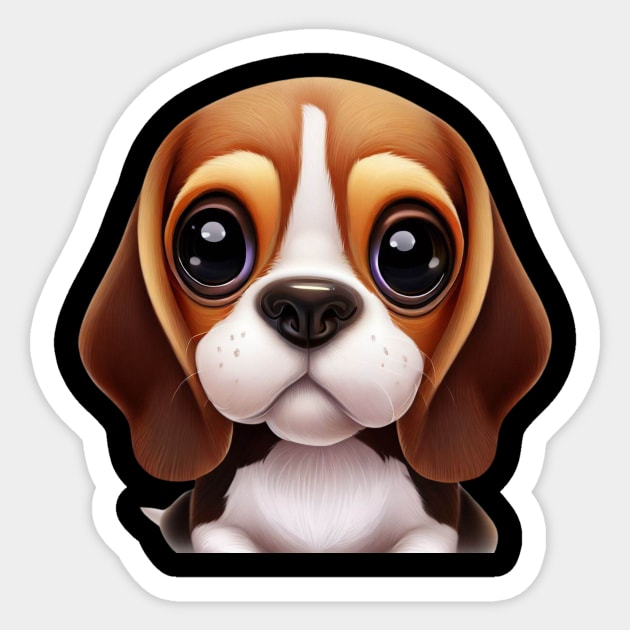 Pawsome Beagle Sticker by Art By Mojo